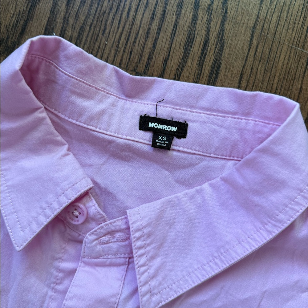 Monrow Light Pink Collared Shirt - image 3